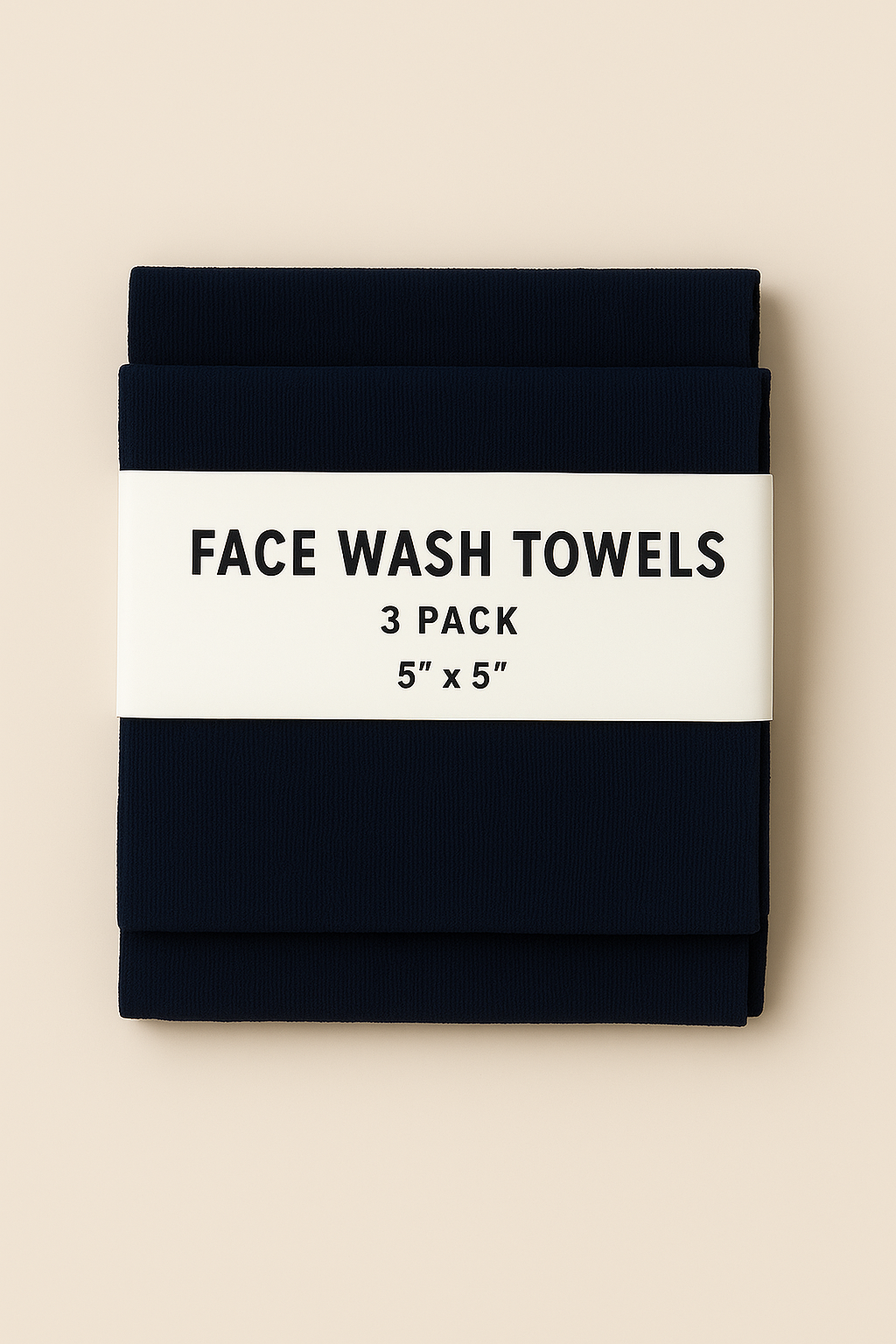 Navy Blue Linen Face Towels