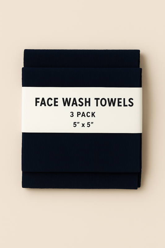 Navy Blue Linen Face Towels