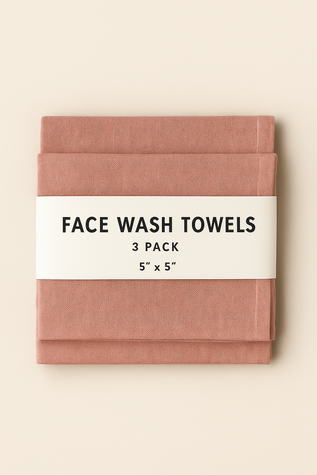 Plush Pink Linen Face Towels